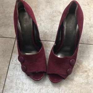 Nine West Suede Open Toe Shoes